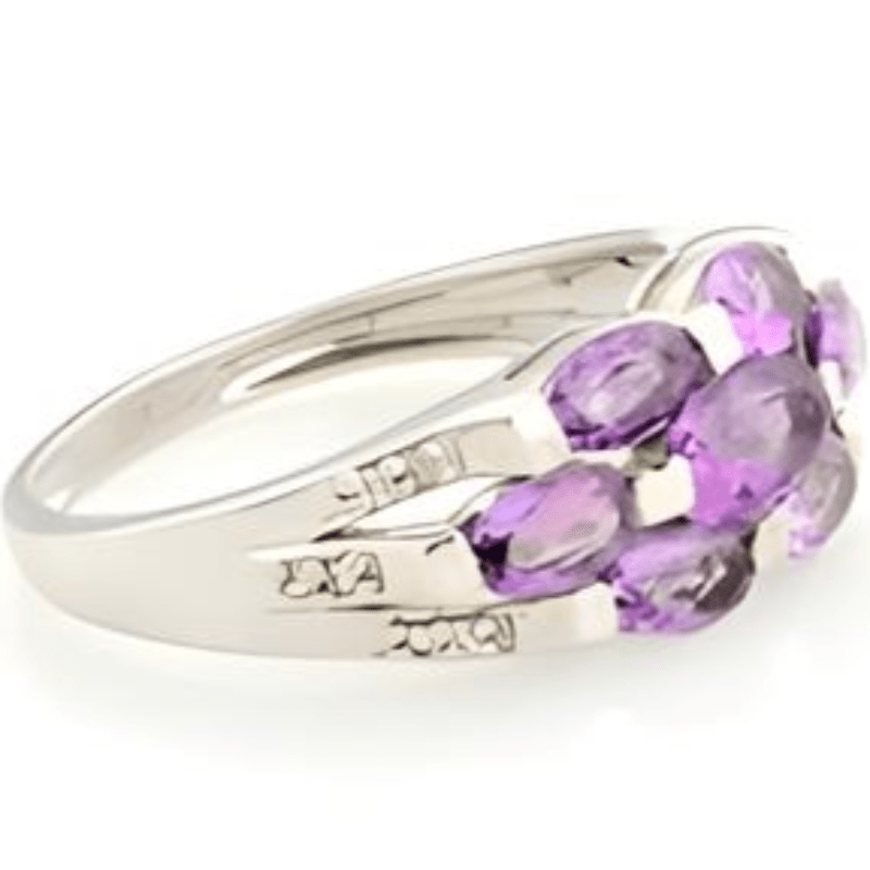 1CT Oval Amethyst Cluster Ring - GEMPARA