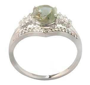 1CT Oval Green Amethyst Cluster Ring - GEMPARA