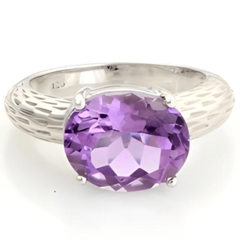 1CT Oval Kanila Amethyst Ring - GEMPARA
