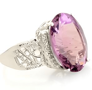 1CT Oval Pink Amethyst Ring - GEMPARA