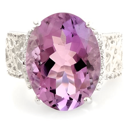 1CT Oval Pink Amethyst Ring - GEMPARA