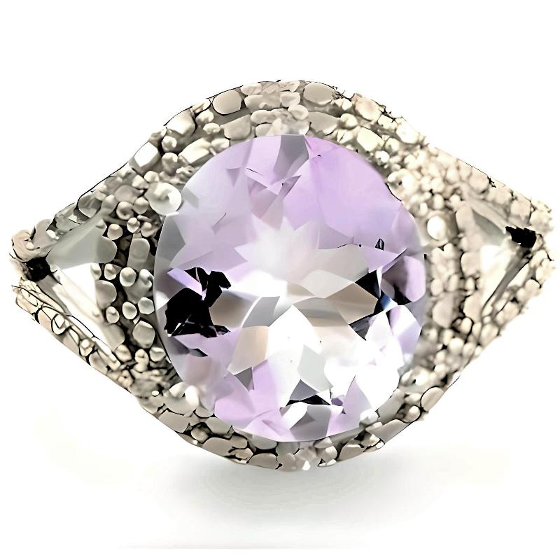 1CT Oval Split Pink Amethyst Ring - GEMPARA