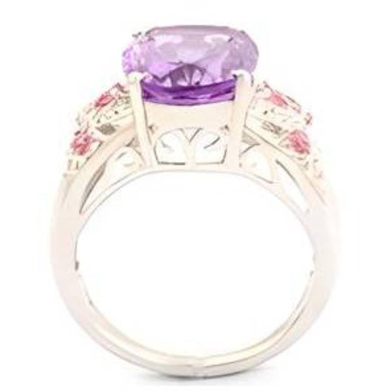 1CT Pink Amethyst and Tourmaline Ring - GEMPARA