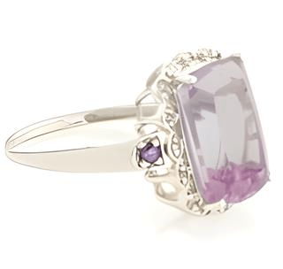 1CT Pink Amethyst Cushion Ring - GEMPARA