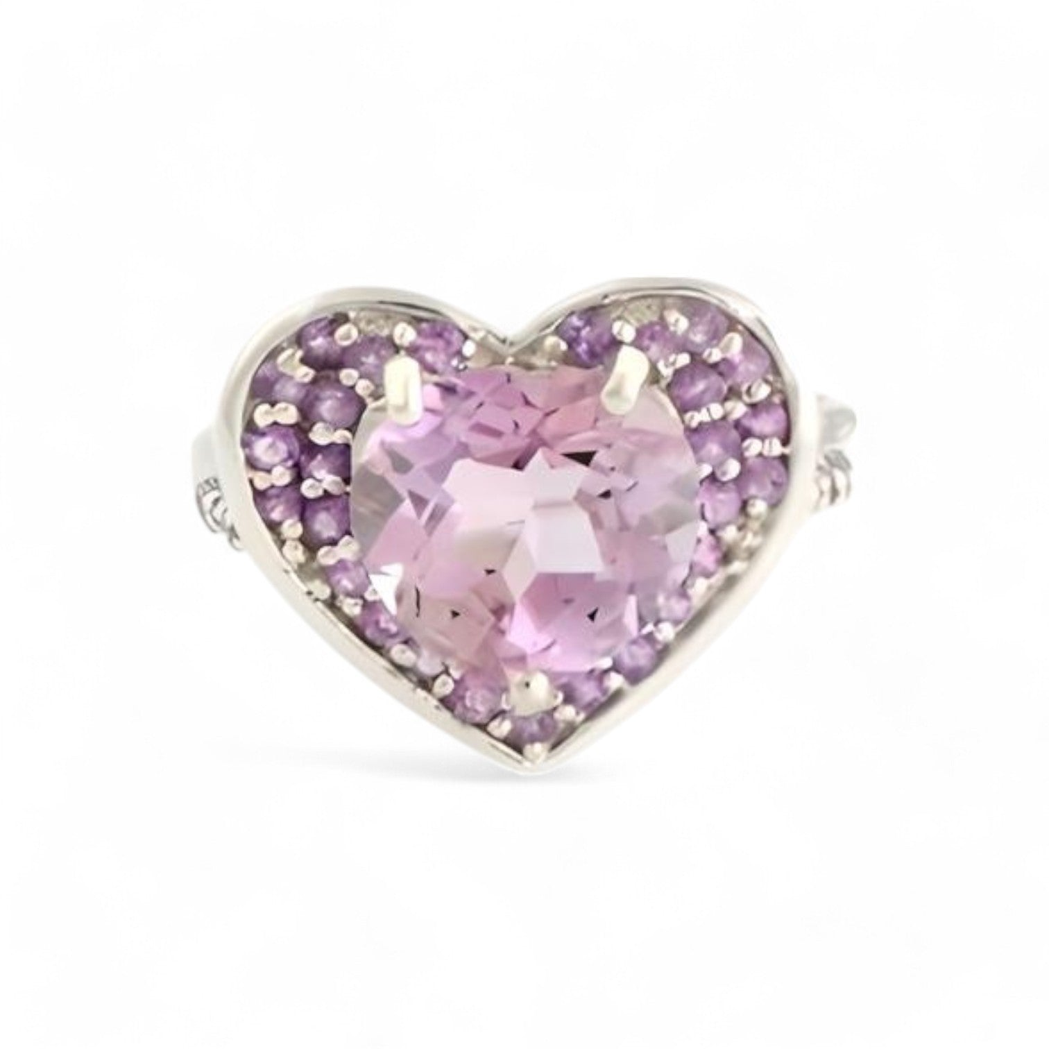 1CT Pink Amethyst Heart Ring - GEMPARA