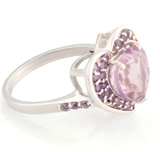1CT Pink Amethyst Heart Ring - GEMPARA