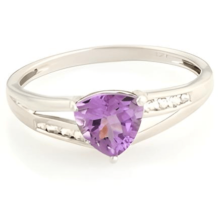 1CT Pink Amethyst Trillion Ring - GEMPARA