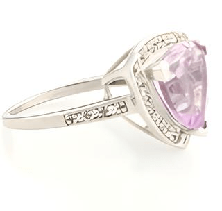 1CT Pink Amethyst Trillion Ring - GEMPARA