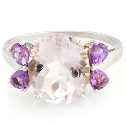 1CT Pink Oval Amethyst Ring - GEMPARA