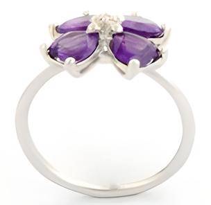 1CT Rock Cress Amethyst Heart Ring - GEMPARA