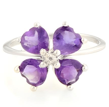 1CT Rock Cress Amethyst Heart Ring - GEMPARA