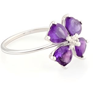 1CT Rock Cress Amethyst Heart Ring - GEMPARA