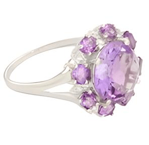 1CT Round Amethyst Floral Ring - GEMPARA