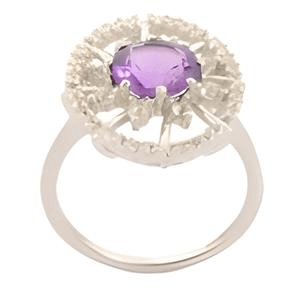 1CT Round Amethyst Magnum Ring - GEMPARA