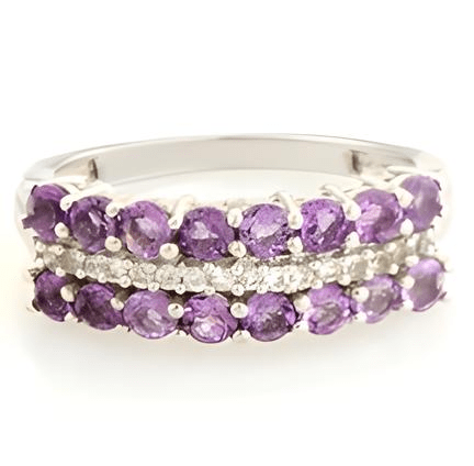 1CT Round Amethyst Ring - GEMPARA