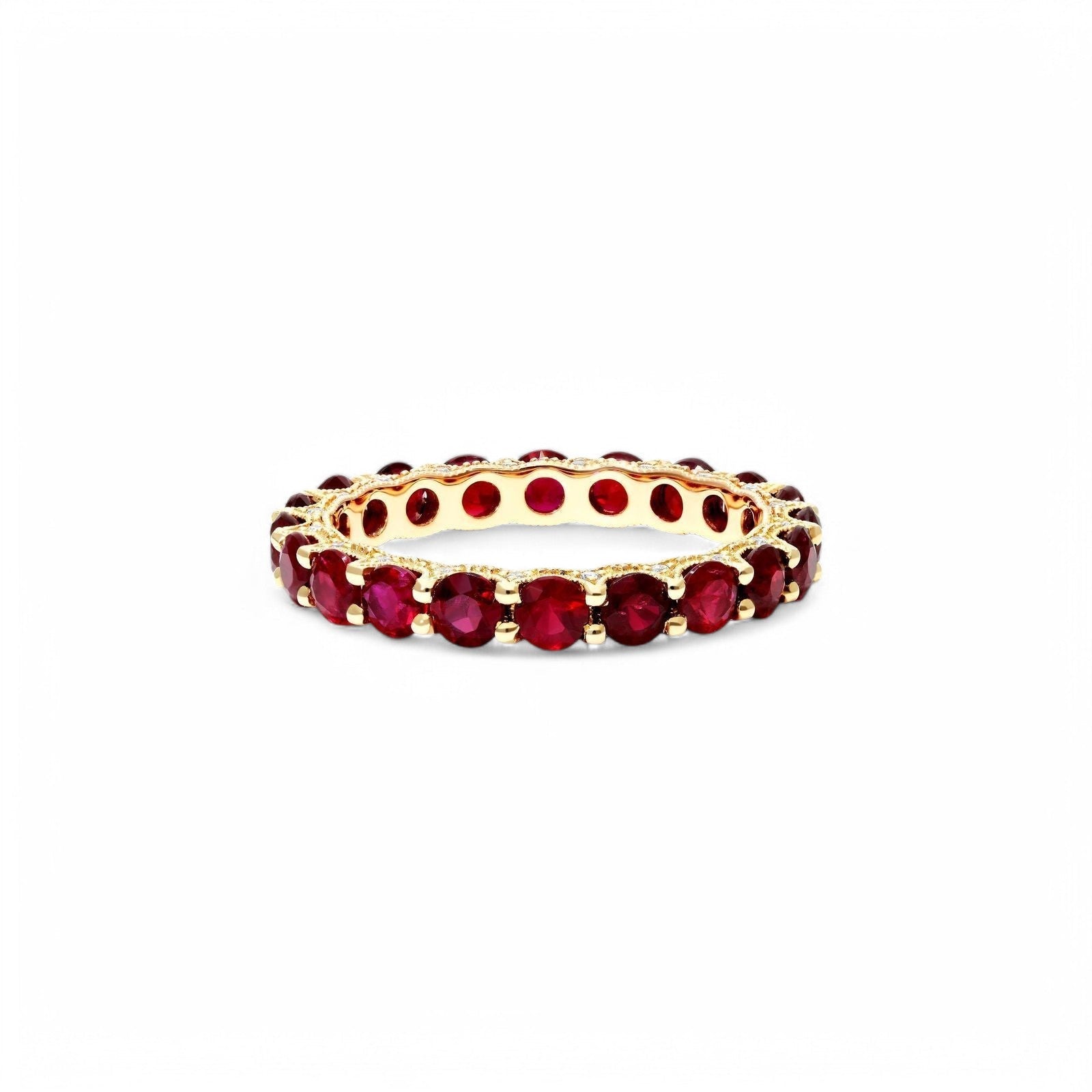 1CT Round cut Ruby Eternity Ring - GEMPARA