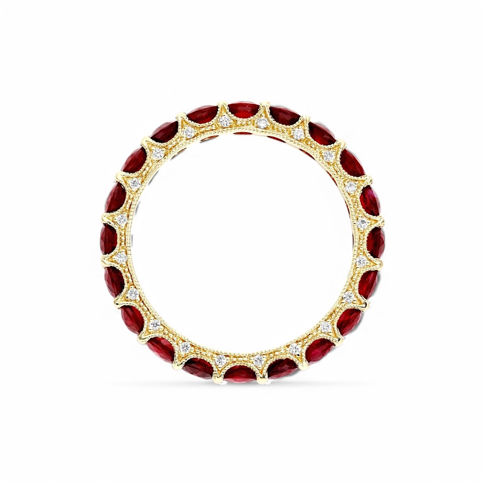 1CT Round cut Ruby Eternity Ring - GEMPARA