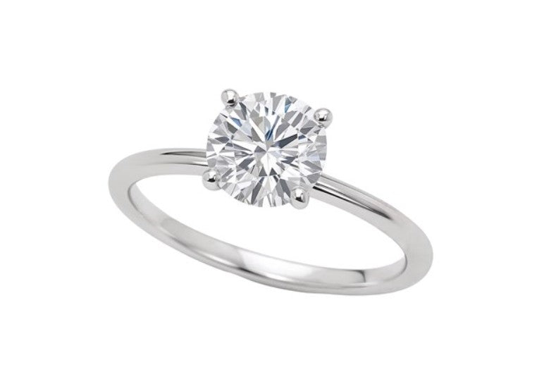 1.00 ct Round Natural Diamond Solitaire Ring – 14K Solid Gold (SI–G/H Minimum)