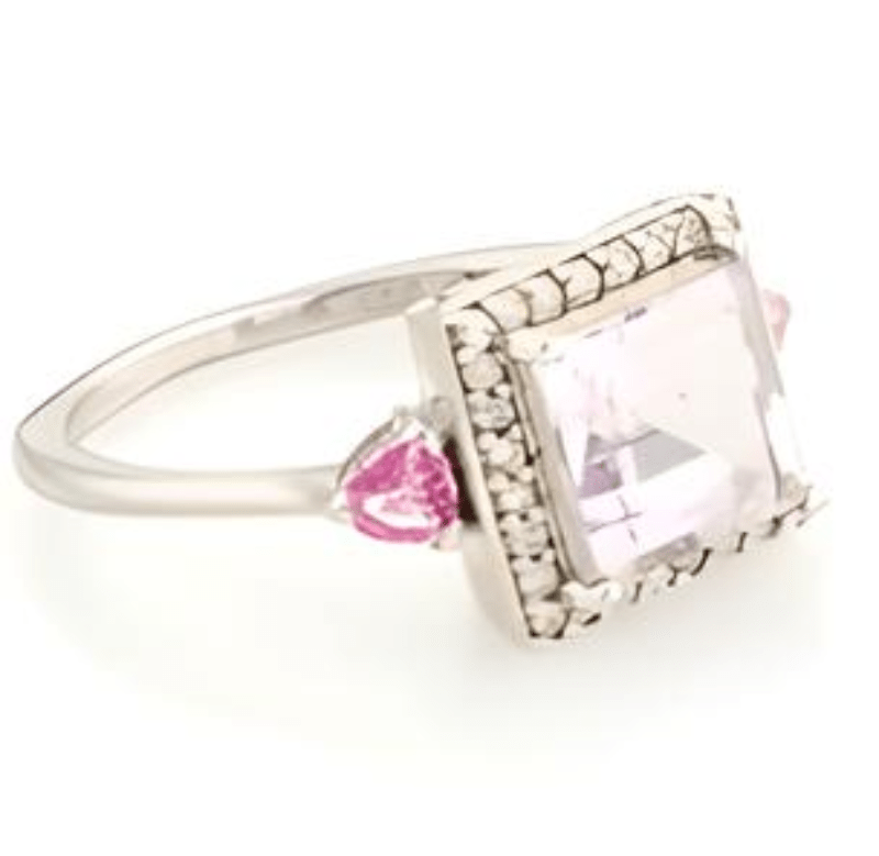 Silver 1CT Square Amethyst Halo Ring - GEMPARA