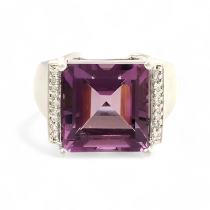 1CT Square Amethyst Ring - GEMPARA