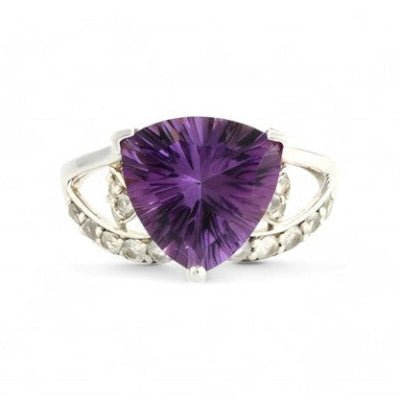 1CT Trillion Amethyst Ring - GEMPARA
