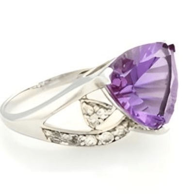 1CT Trillion Amethyst Ring - GEMPARA