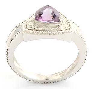1CT Trillion Pink Amethyst Halo Ring - GEMPARA