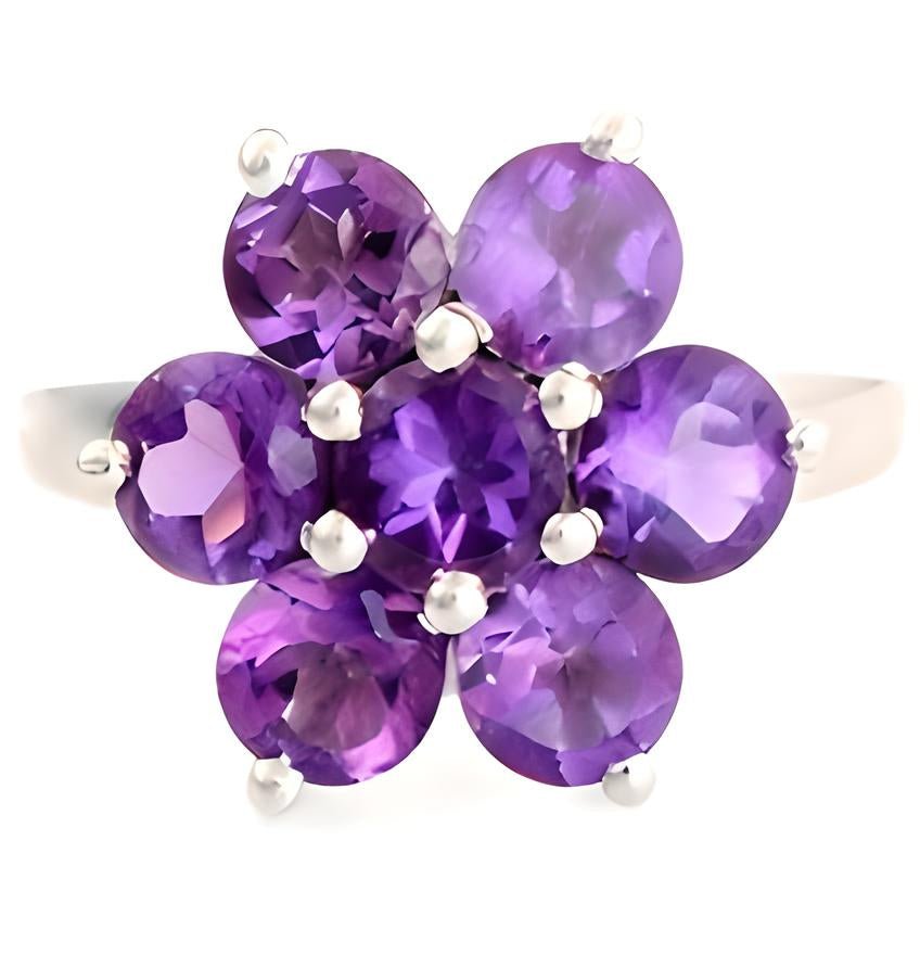 2 CT Round Amethyst Periwinkle Ring - GEMPARA