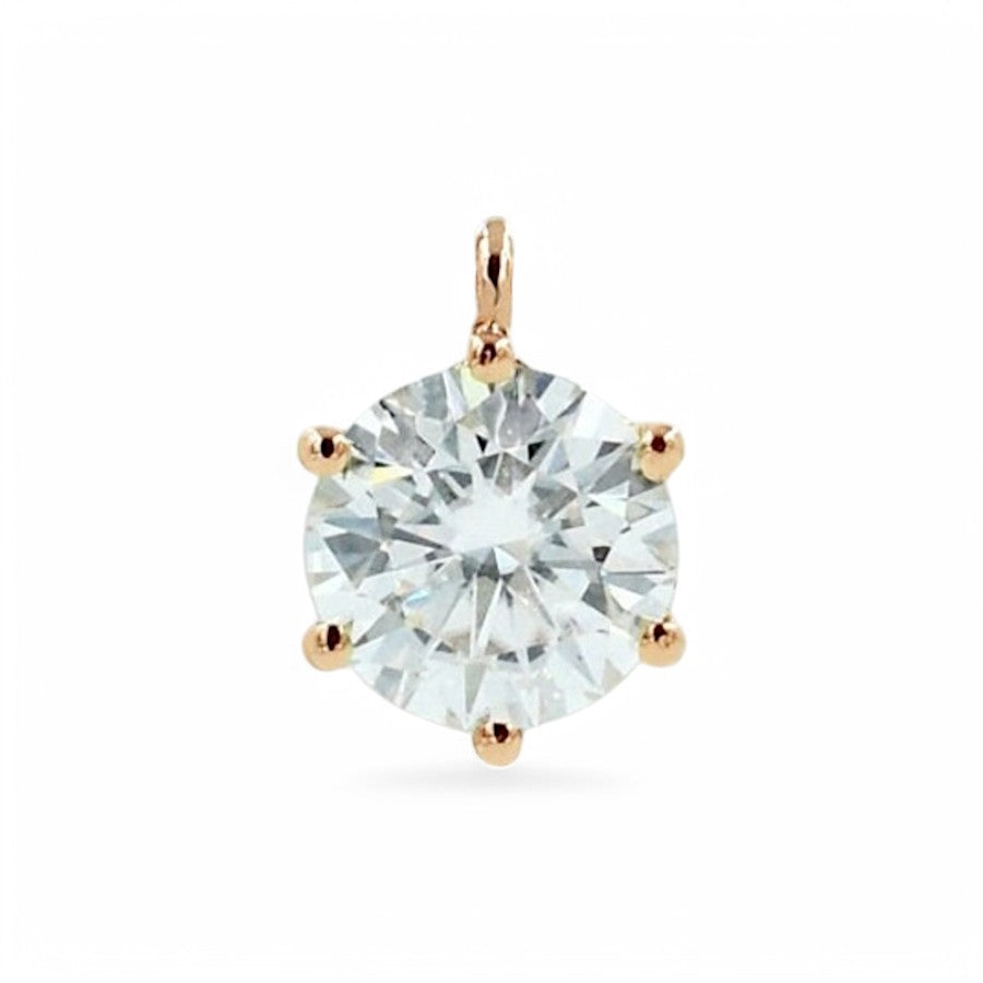Round cut Diamond Solitaire Pendant - GEMPARA