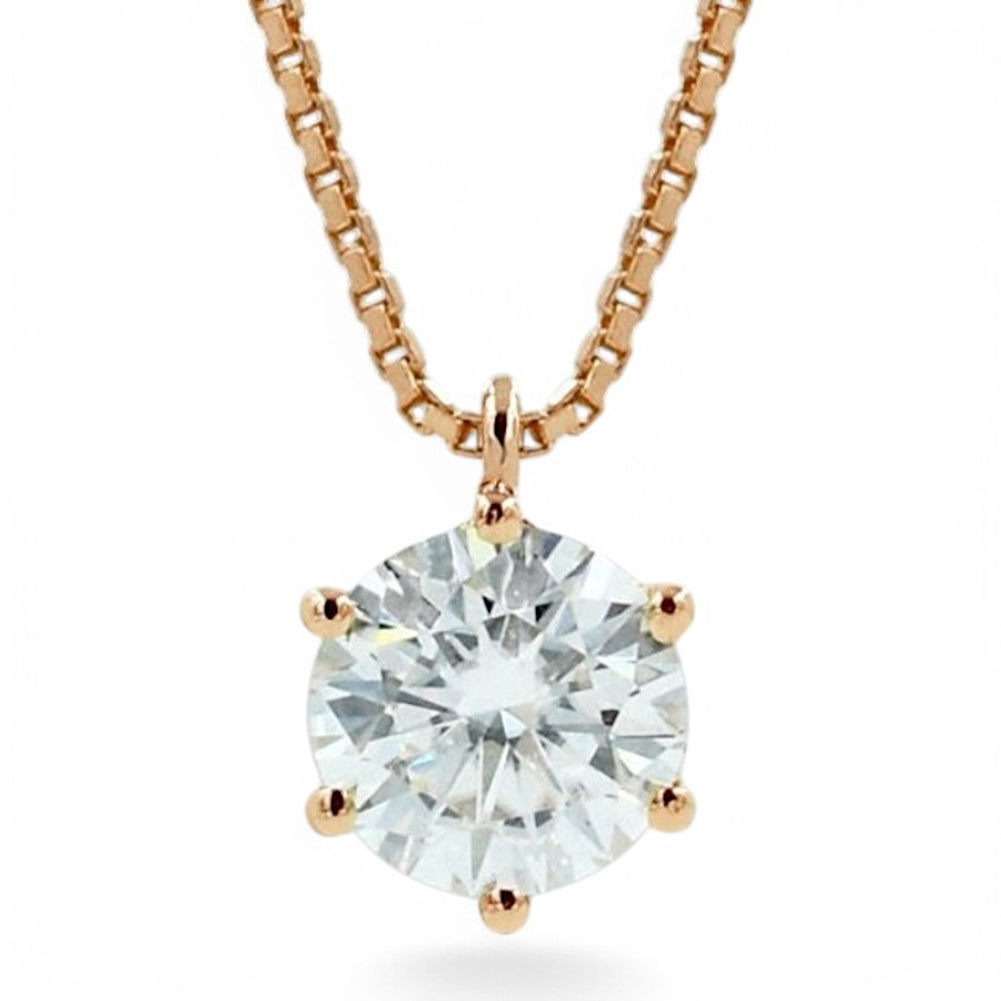 Round cut Diamond Solitaire Pendant - GEMPARA