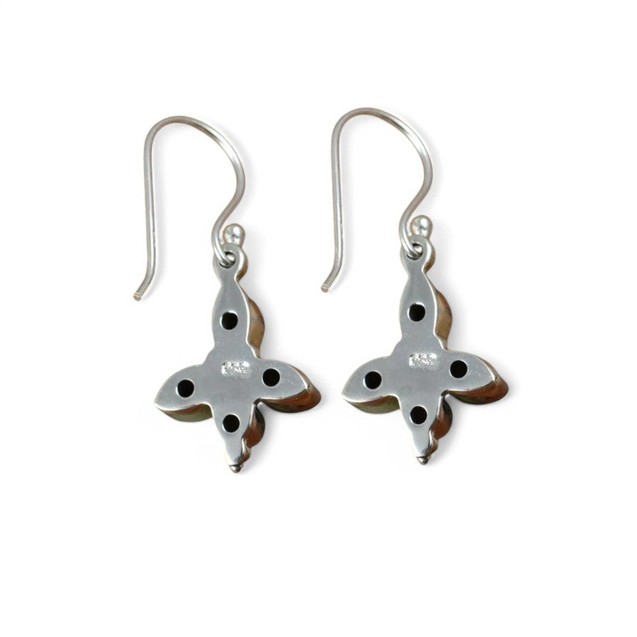 Bloom crest Peridot Cluster Drop Earrings - GEMPARA