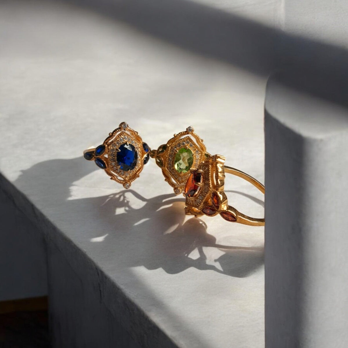 Regal Lab Blue Sapphire Ring - GEMPARA