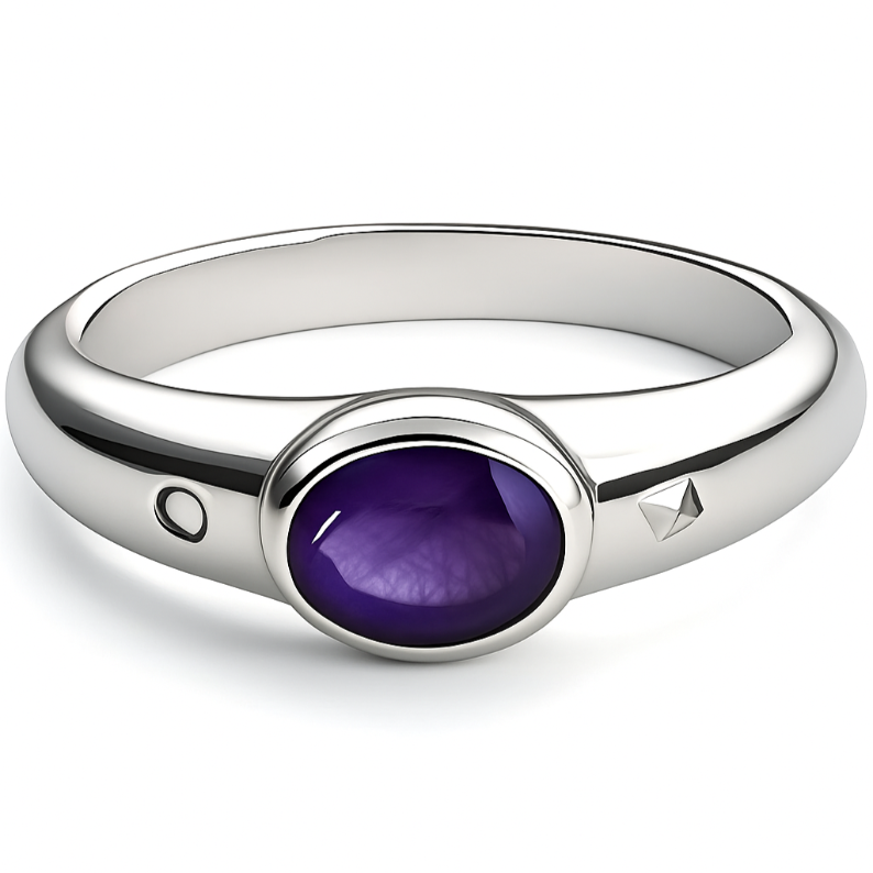 1 CT Oval Amethyst Ring - GEMPARA