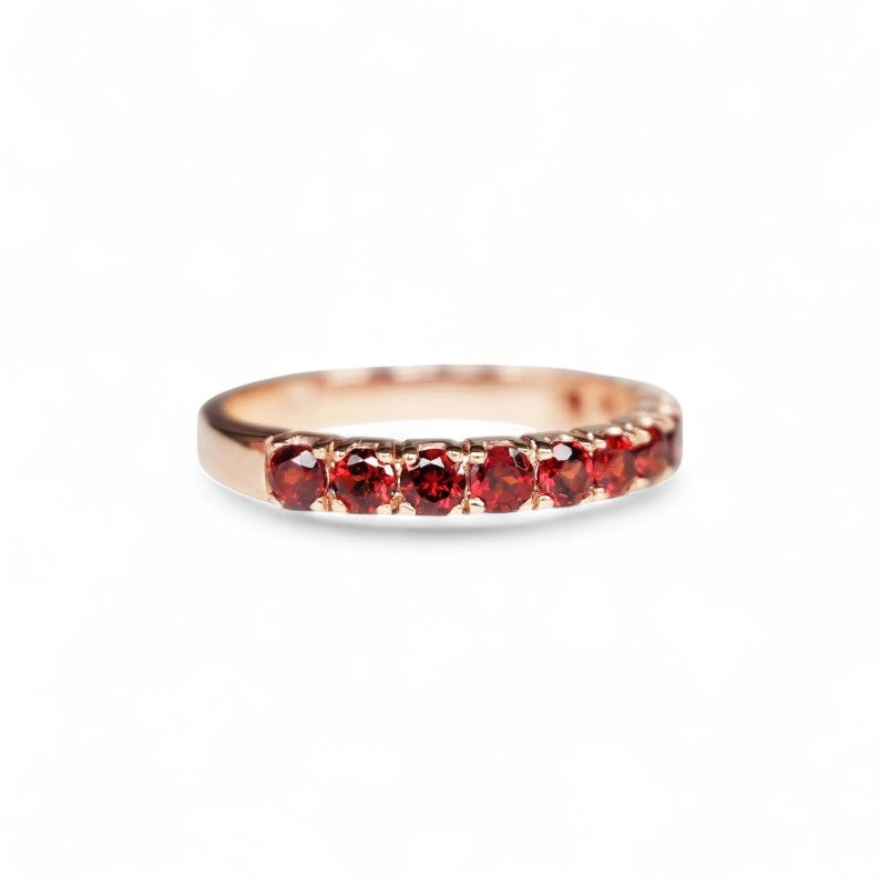 Round Garnet Half Eternity Band - GEMPARA