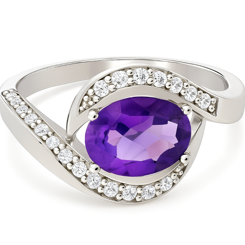 Tether Amethyst Bypass ring - GEMPARA