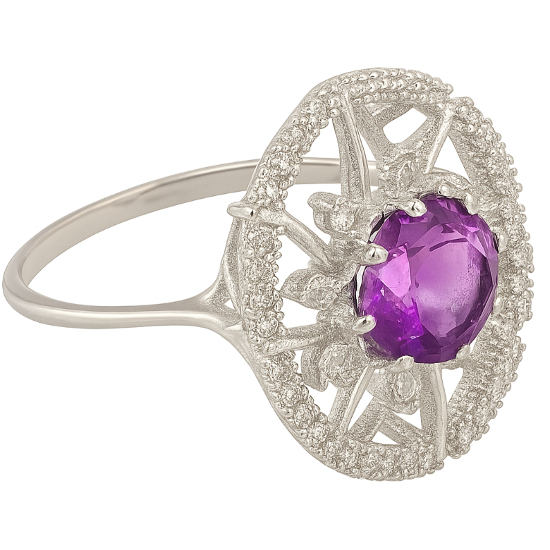 Round Amethyst Magnum Ring - GEMPARA