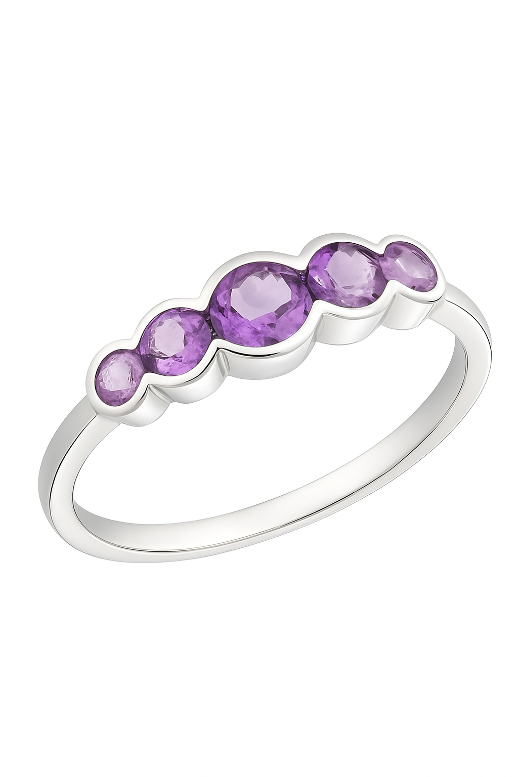 Scallop Oval Amethyst Ring - GEMPARA