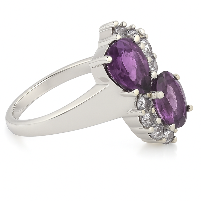 Pear Evenfall Amethyst Ring - GEMPARA