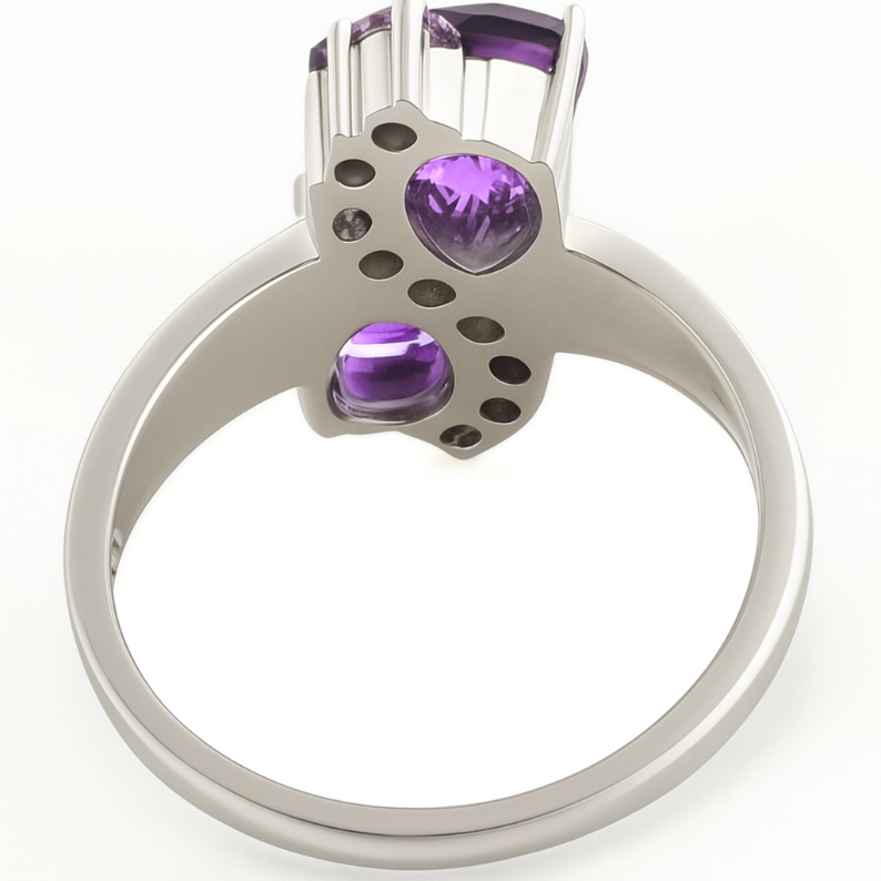 Pear Evenfall Amethyst Ring - GEMPARA