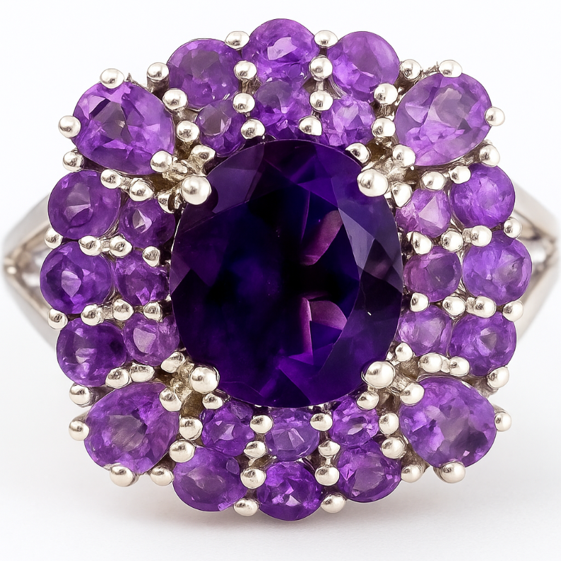 1CT Amethyst Bloom Ring - GEMPARA
