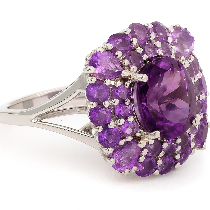 1CT Amethyst Bloom Ring - GEMPARA