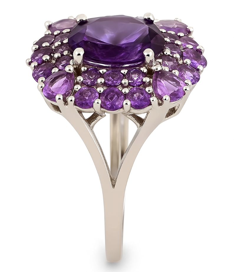 1CT Amethyst Bloom Ring - GEMPARA