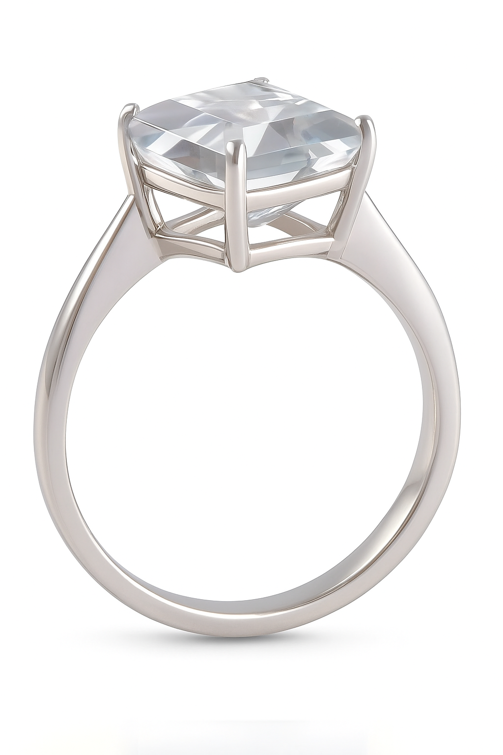 1.50CT Square Pink Amethyst Solitaire Ring - GEMPARA