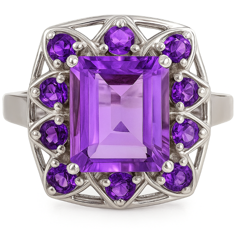 The Violet Amethyst Octo Tracery Ring - GEMPARA