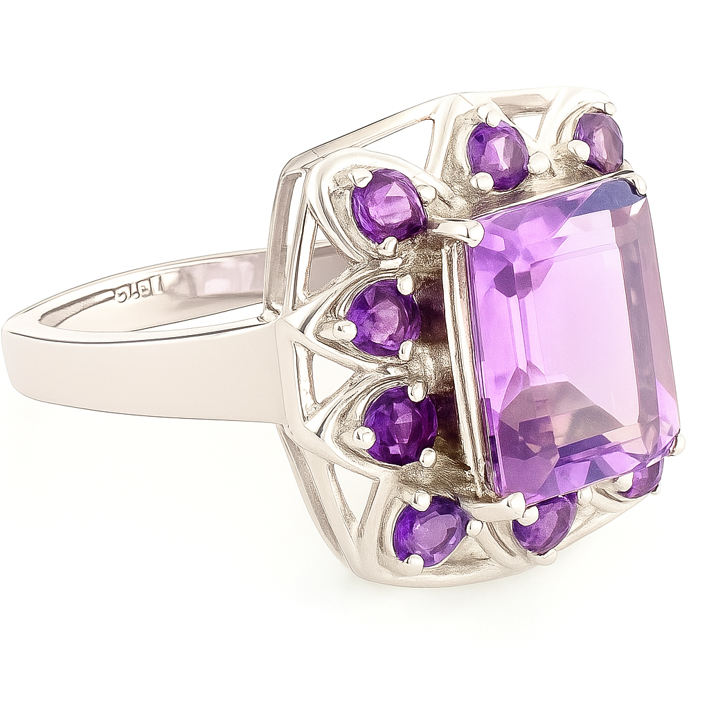The Violet Amethyst Octo Tracery Ring - GEMPARA