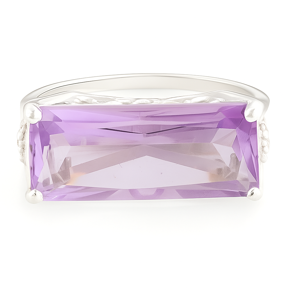 2CT  East West Amethyst Octo Ring - GEMPARA