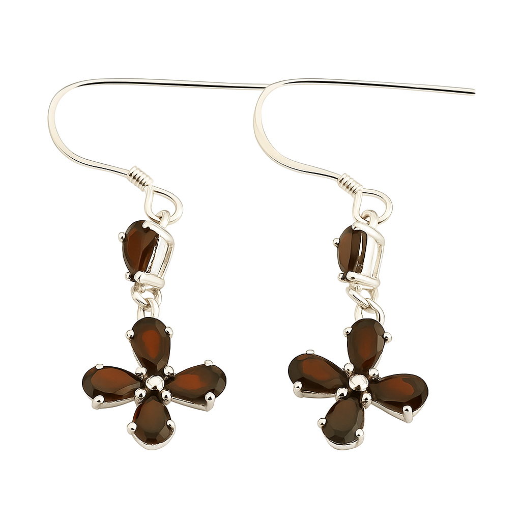 Pear Cut Garnet Drop Earrings - GEMPARA