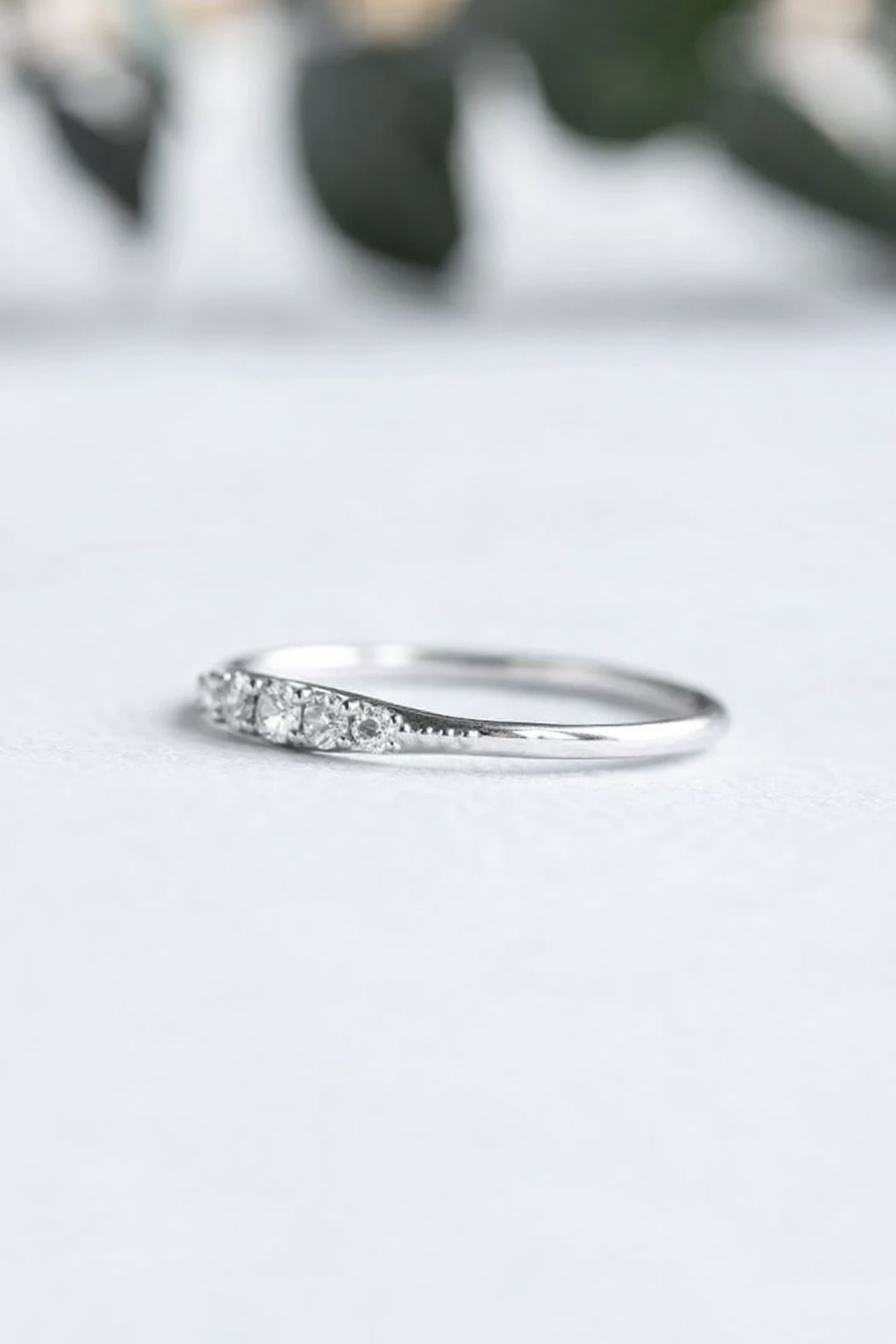 925 sterling silver Dainty Moissanite Ring - GEMPARA