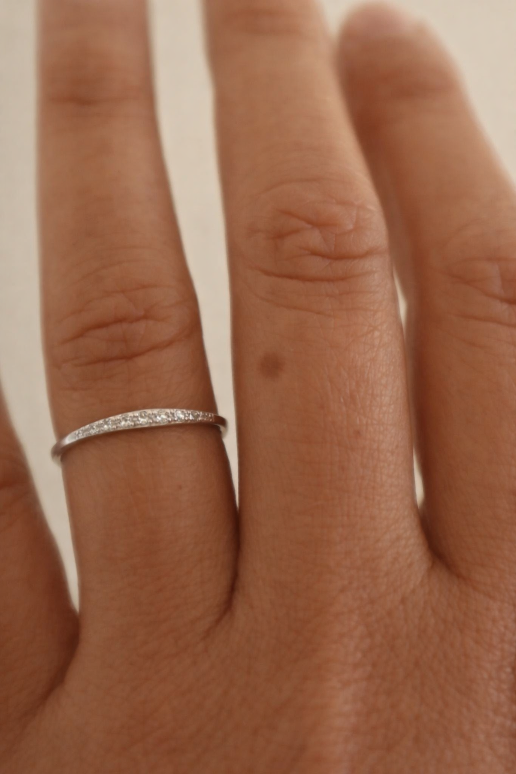 925 sterling silver Dainty Moissanite Ring - GEMPARA