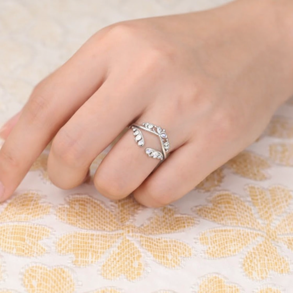 925 sterling silver Delicate Set of Open Ring and Celtic Knot Ring Norse Viking ring - GEMPARA